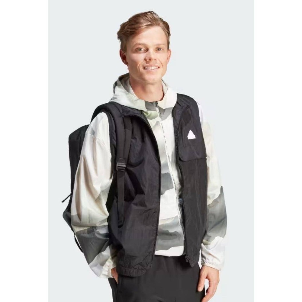 Adidas‎ Mens City Escape Utility Black Lightweight Full Zip Vest Logo Pocket L